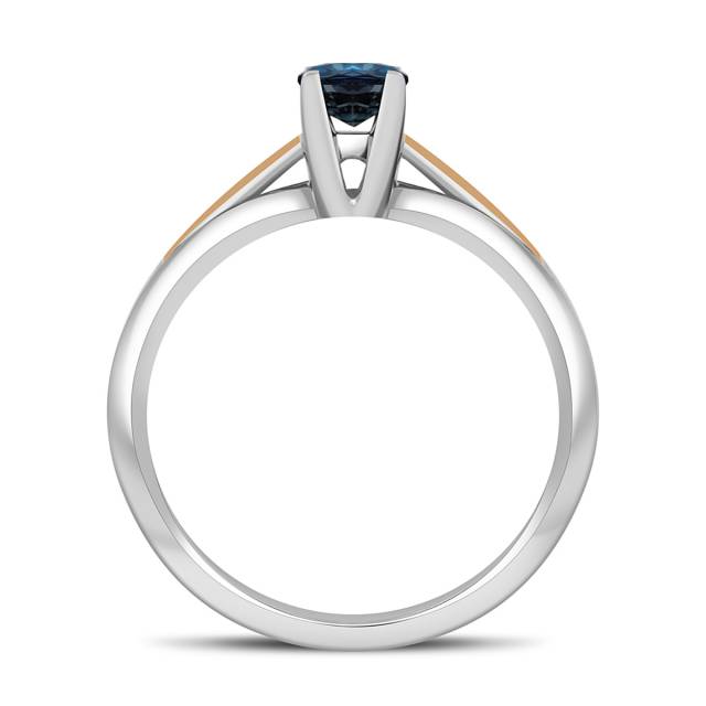 Помолвочное кольцо из комбинированного золота с сапфиром (043208)