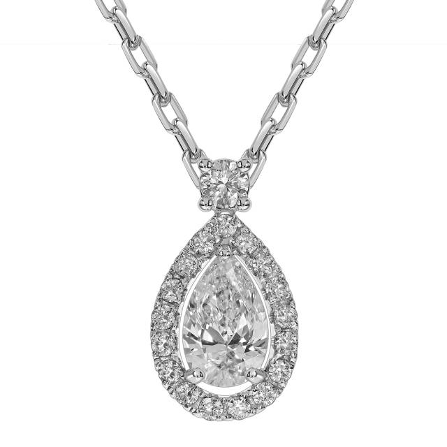 Колье из белого золота с бриллиантами (054515)