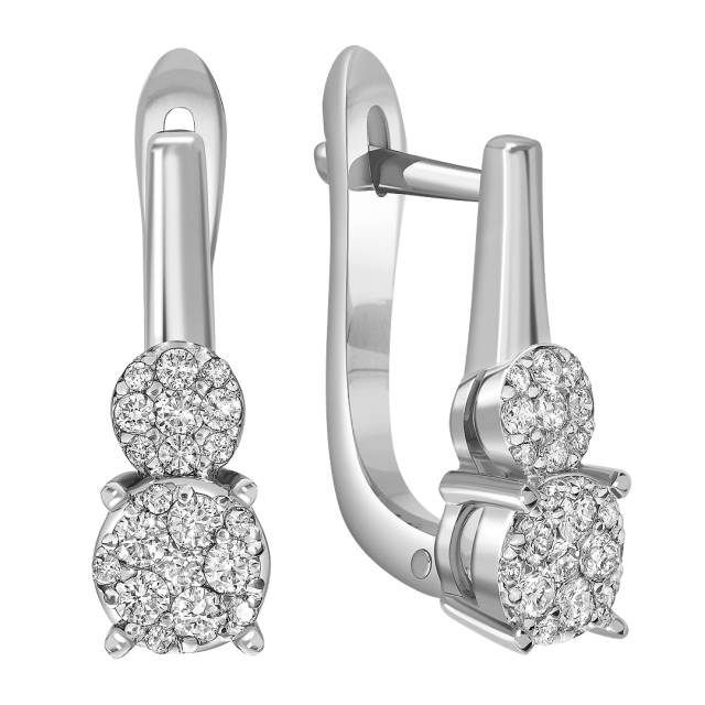 Серьги из белого золота с бриллиантами (039689)
