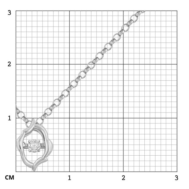Колье из белого золота с "плавающим" бриллиантом (041278)