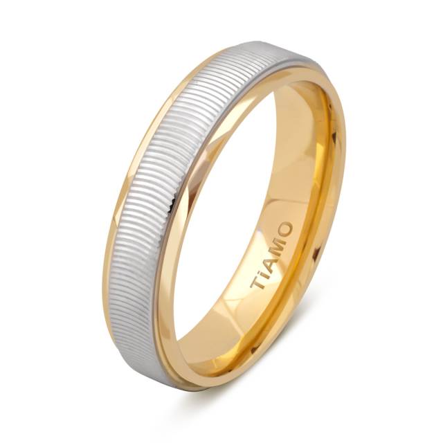 Обручальное кольцо из комбинированного золота TIAMO (014722)