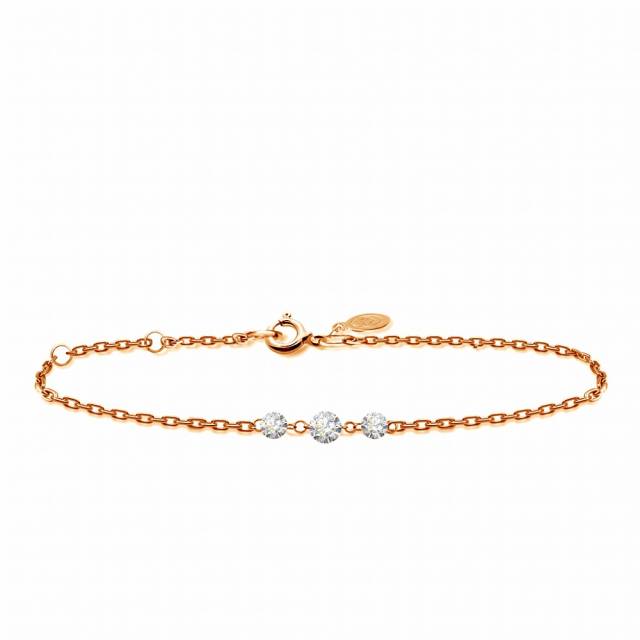 Браслет из красного золота с бриллиантами (047744)