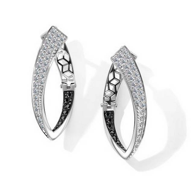 Серьги из белого золота с бриллиантами (059475)