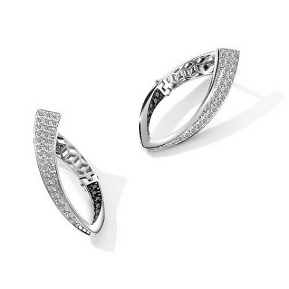 Серьги из белого золота с бриллиантами (059475)