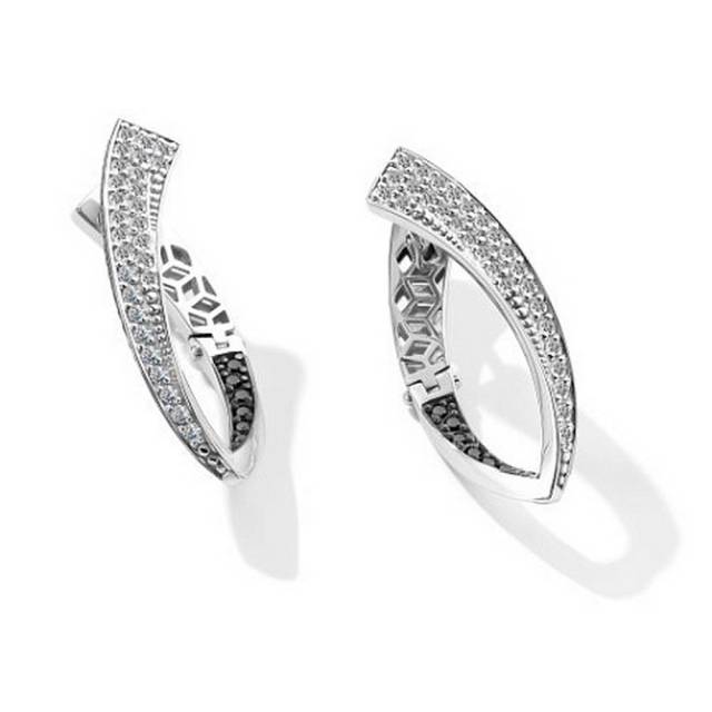 Серьги из белого золота с бриллиантами (059475)