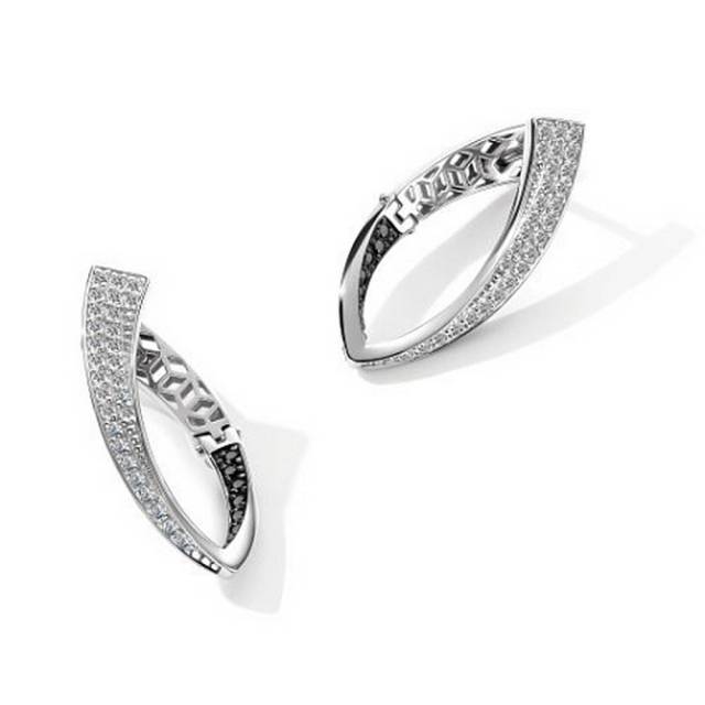 Серьги из белого золота с бриллиантами (059475)