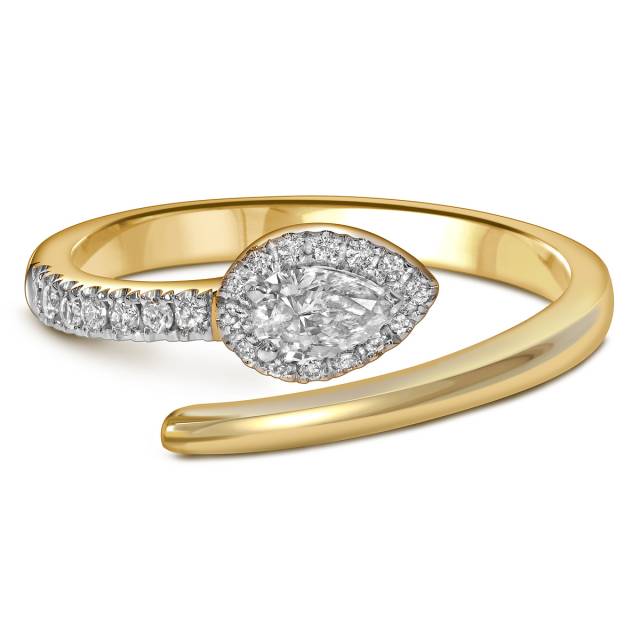 Кольцо из жёлтого золота с бриллиантами (060270)