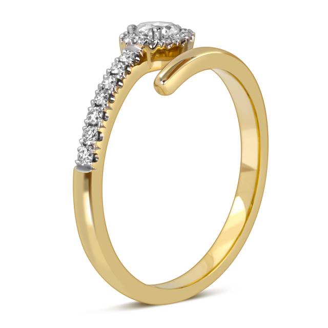 Кольцо из жёлтого золота с бриллиантами (060270)