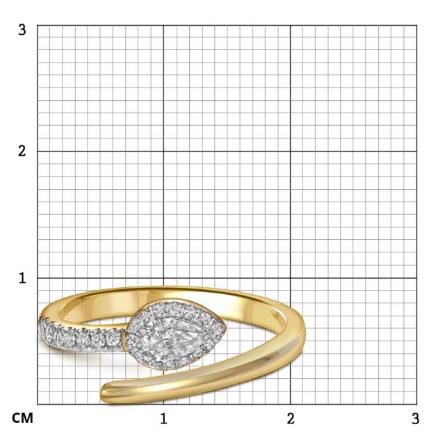Кольцо из жёлтого золота с бриллиантами (060270)