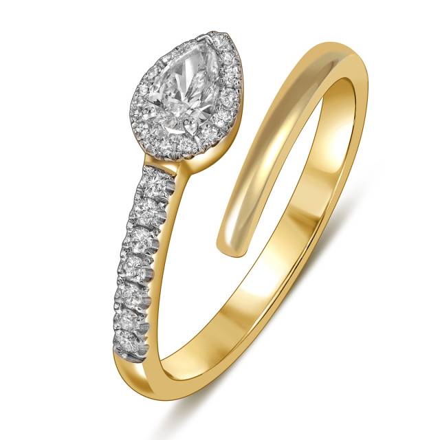 Кольцо из жёлтого золота с бриллиантами (060270)