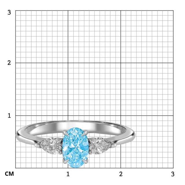 Помолвочное кольцо из белого золота с голубым бриллиантом (060587)