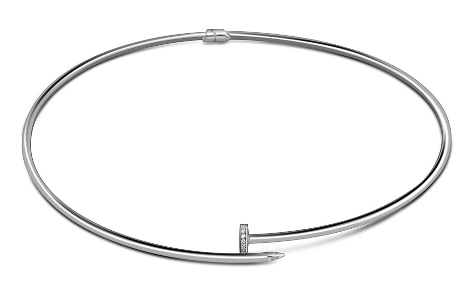 Колье из белого золота с фианитами (057905)