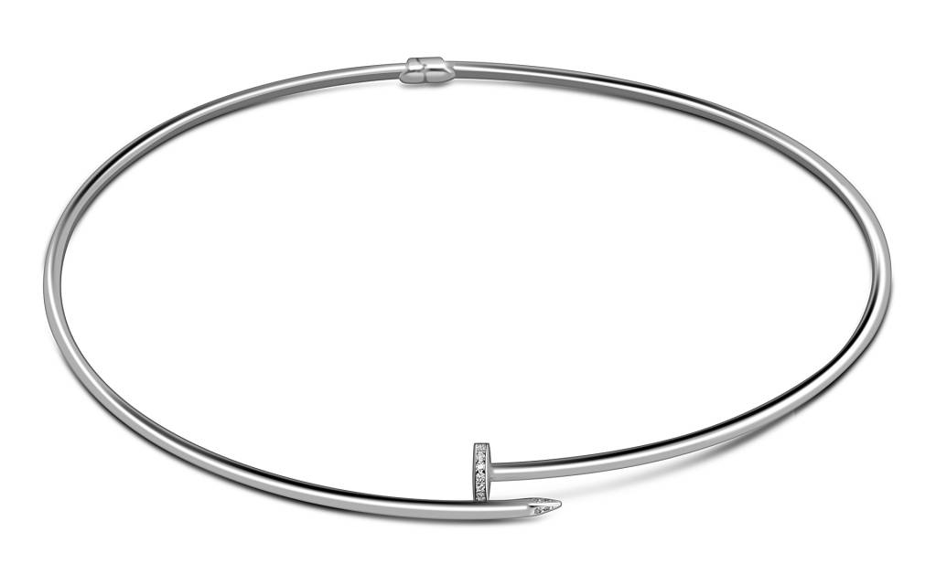 Колье из белого золота с фианитами (057905)