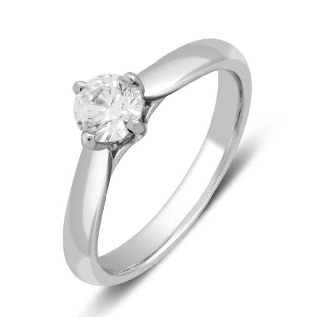 Помолвочное  кольцо из белого золота с бриллиантом (042630)