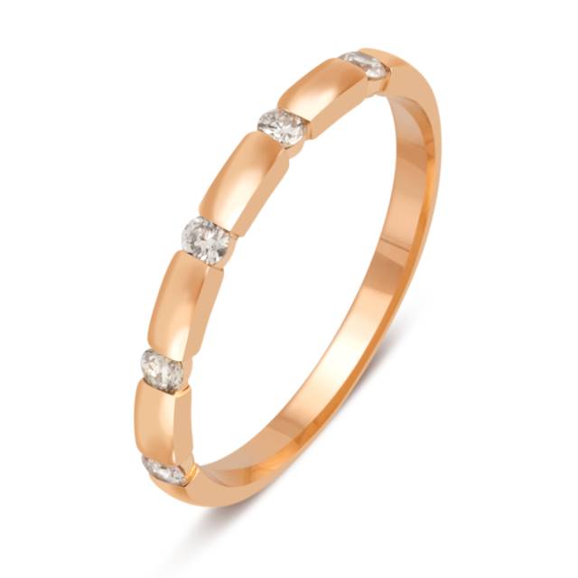 Кольцо из красного золота с бриллиантами (040431)