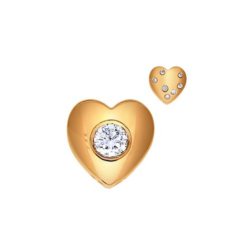 Кулон из красного золота с бриллиантом (048650)