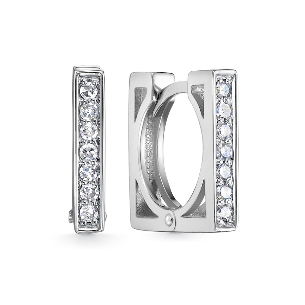 Серьги из белого золота с бриллиантами (052830)