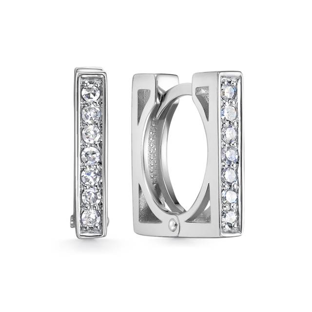 Серьги из белого золота с бриллиантами (052830)