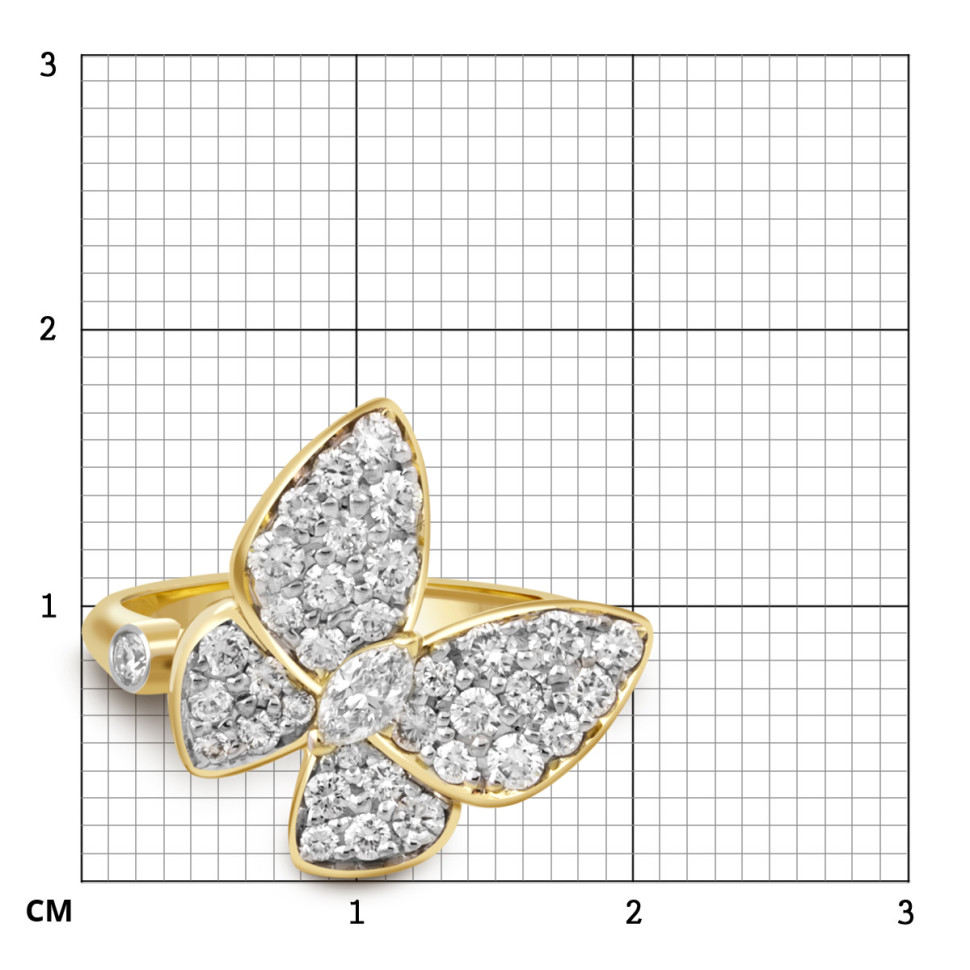 Кольцо из жёлтого золота с бриллиантами 