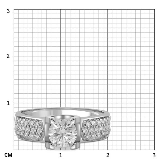 Помолвочное кольцо из белого золота с бриллиантами  (054461)