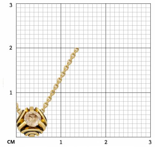 Колье из жёлтого золота с бриллиантом 45.0