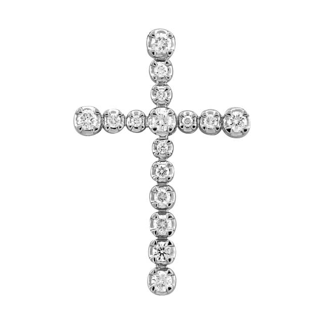 Кулон из белого золота с бриллиантами (024332)