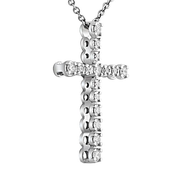 Кулон из белого золота с бриллиантами (024332)