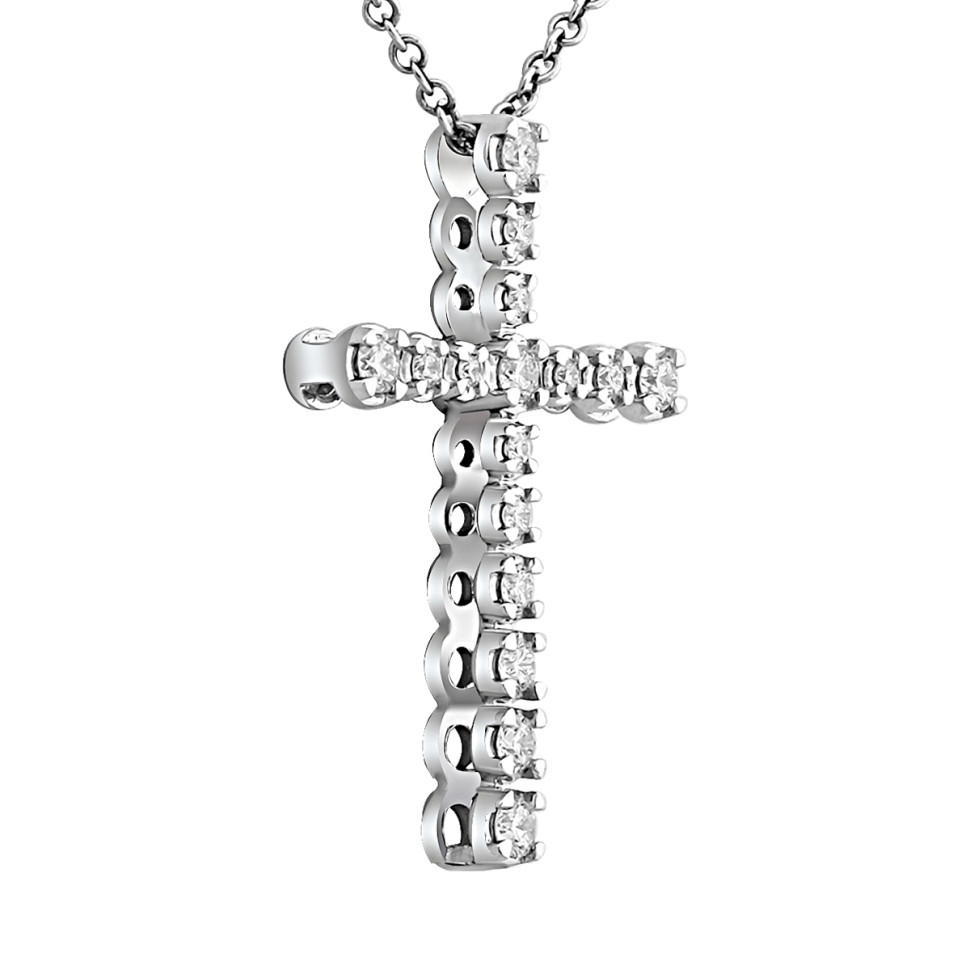 Кулон из белого золота с бриллиантами (024332)