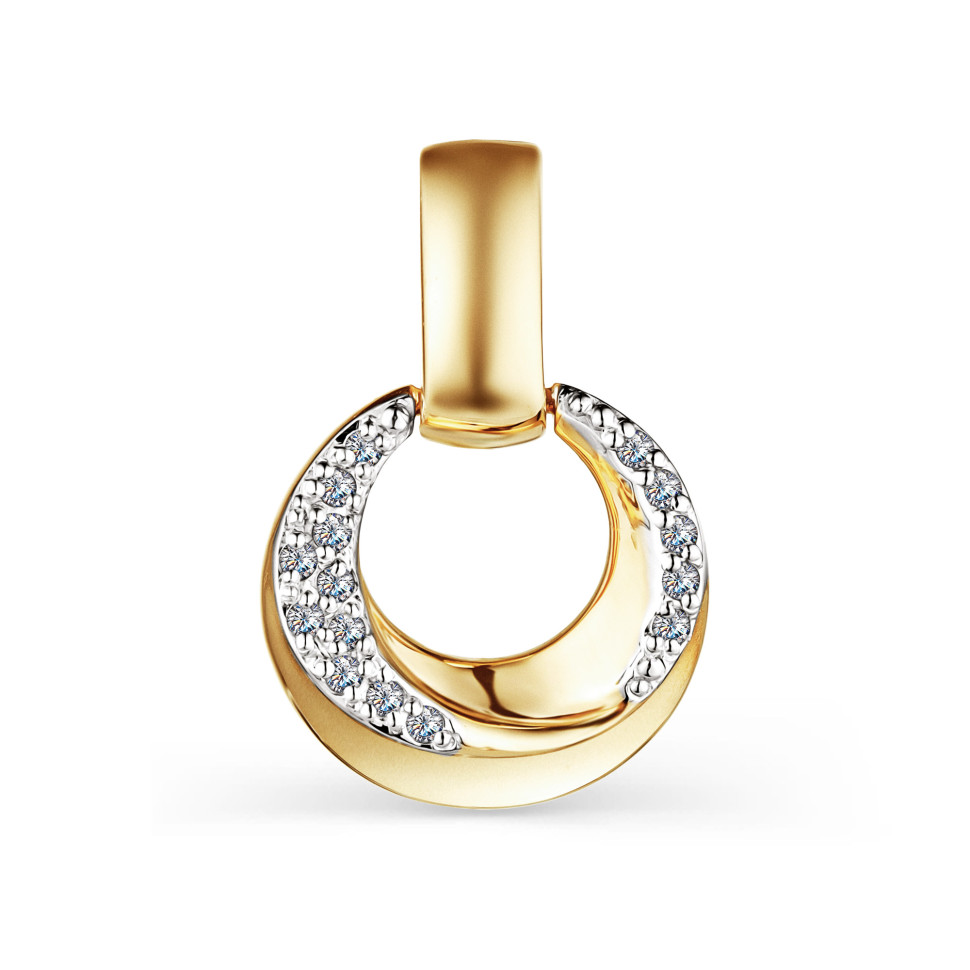 Кулон из жёлтого золота с бриллиантами (048998)