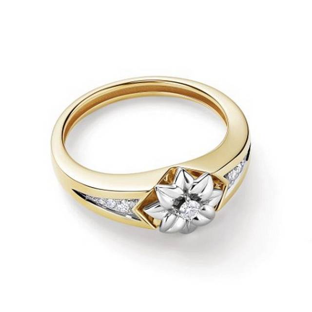 Кольцо из белого золота с бриллиантами (059468)