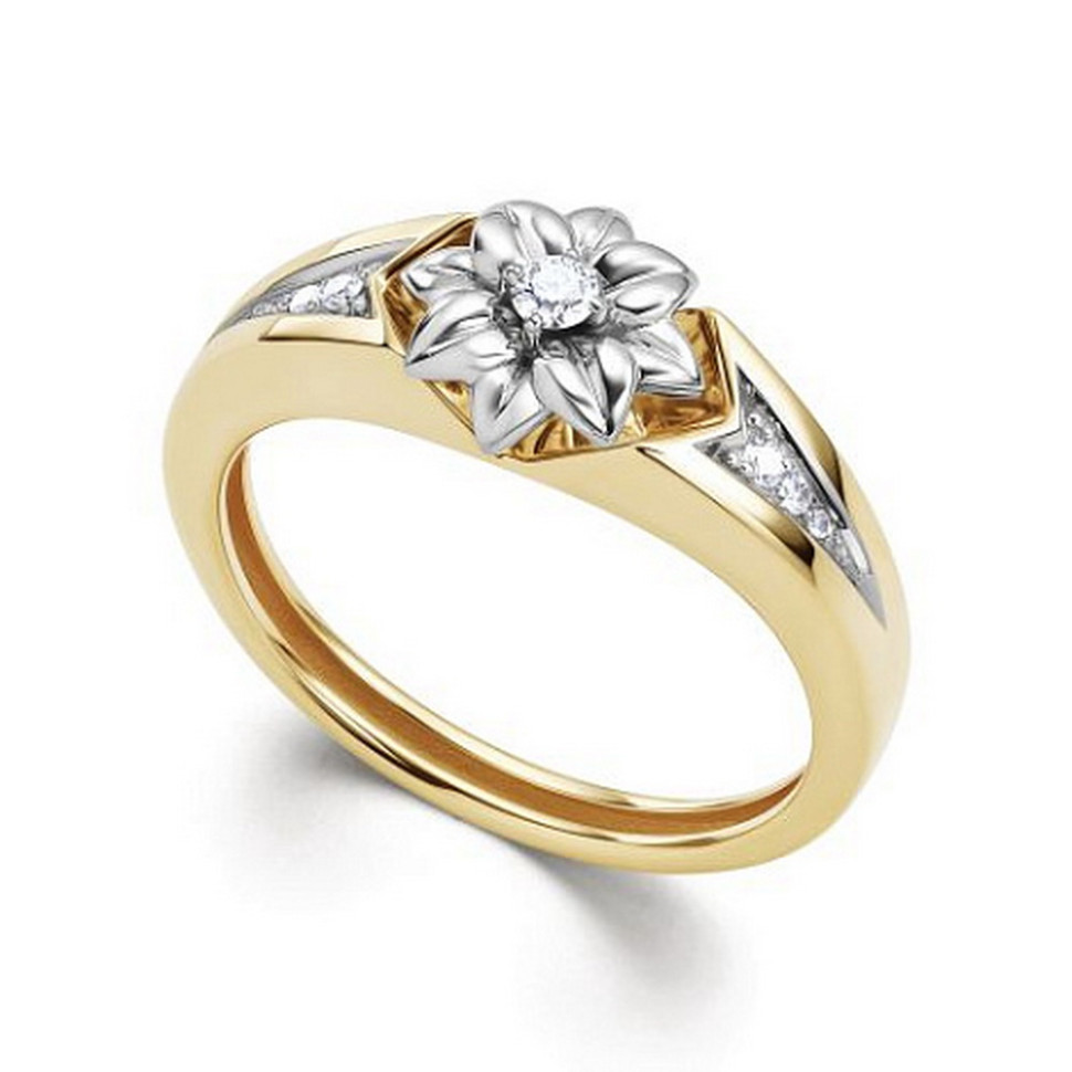 Кольцо из белого золота с бриллиантами (059468)