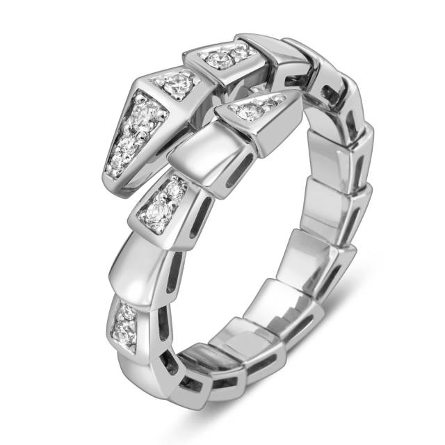 Кольцо из белого золота с бриллиантами (058534)