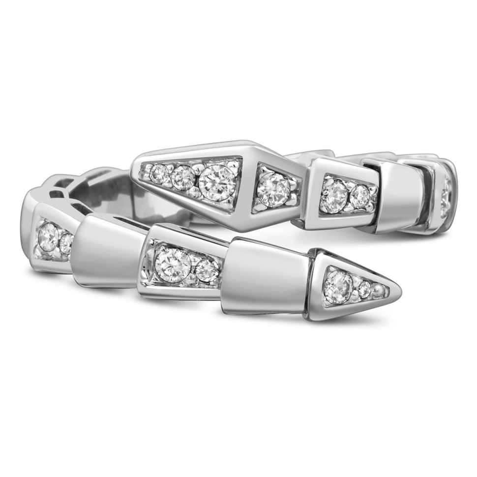 Кольцо из белого золота с бриллиантами (058534)