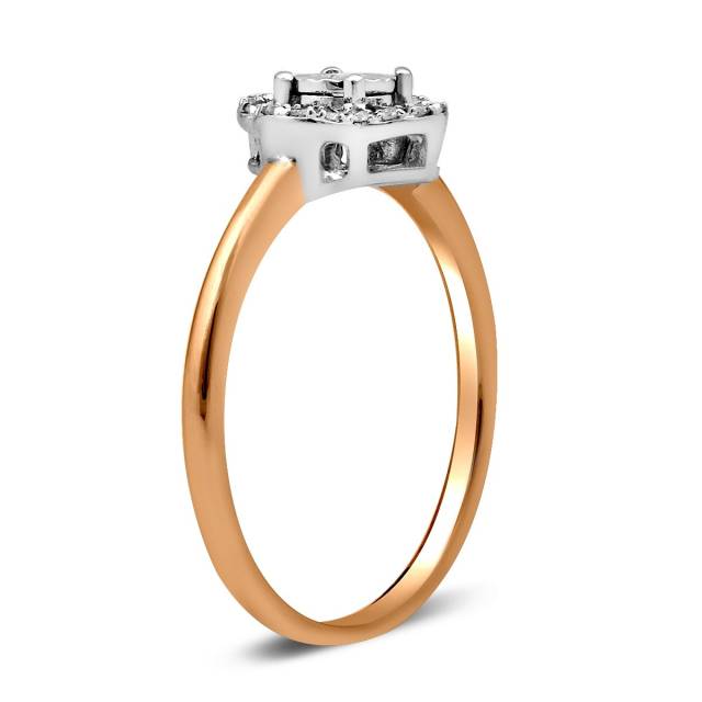 Кольцо из комбинированного золота с бриллианатами (025905)