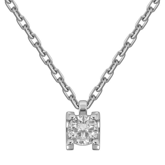 Колье из белого золота с  бриллиантом (055545)