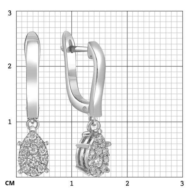 Серьги из белого золота с бриллиантами (039595)