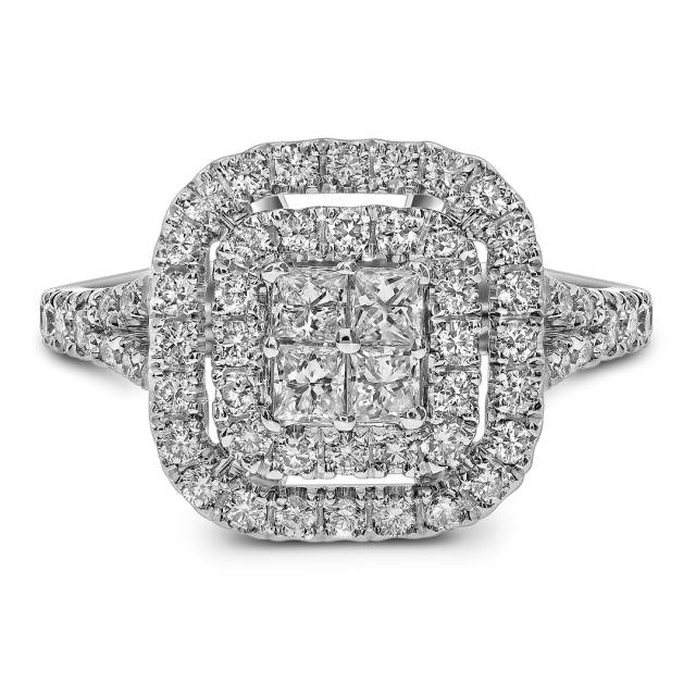 Кольцо из белого золота с бриллиантами (061555)