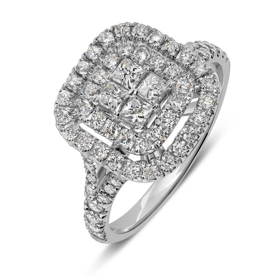 Кольцо из белого золота с бриллиантами (061555)