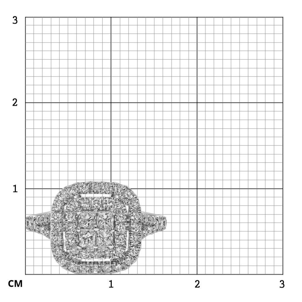 Кольцо из белого золота с бриллиантами (061555)