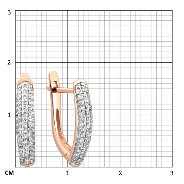 Серьги из красного золота с бриллиантами (024031)