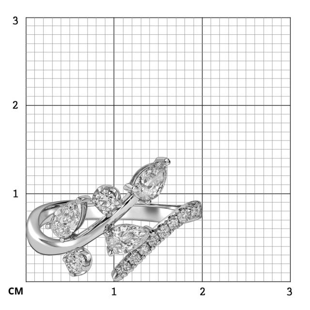 Кольцо из белого золота с бриллиантами  (063664)