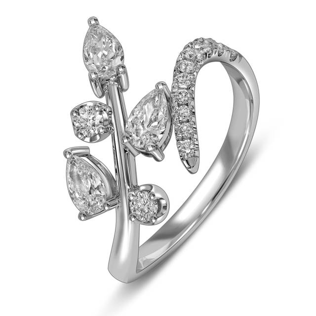 Кольцо из белого золота с бриллиантами  (063664)