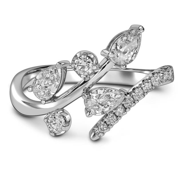 Кольцо из белого золота с бриллиантами  (063664)