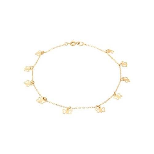 Браслет из красного золота на ногу "Бабочки" (043214)