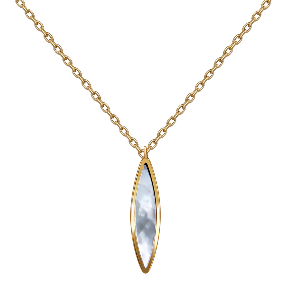 Колье из жёлтого золота с перламутром (057899)