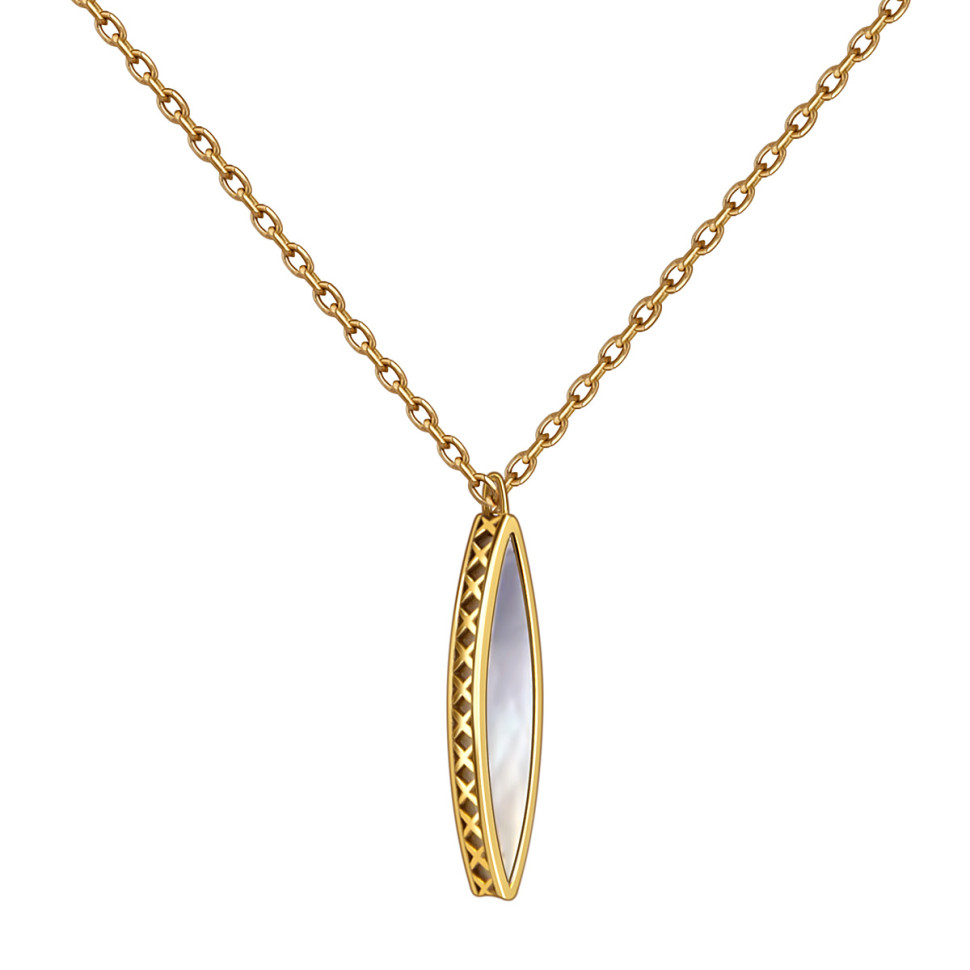 Колье из жёлтого золота с перламутром (057899)