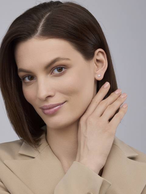 Серьги пусеты из красного золота с бриллиантами (060919)