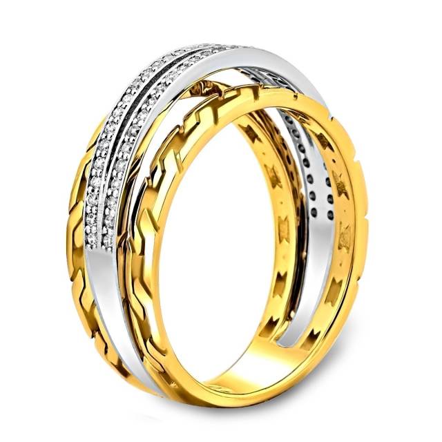 Кольцо из комбинированного золота с бриллиантами (023282)