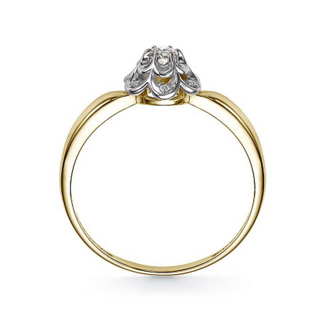 Кольцо из жёлтого золота с бриллиантами (051351)