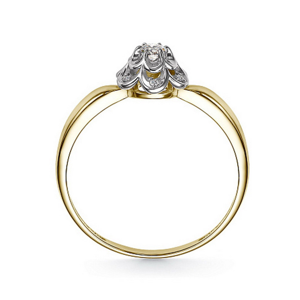 Кольцо из жёлтого золота с бриллиантами (051351)